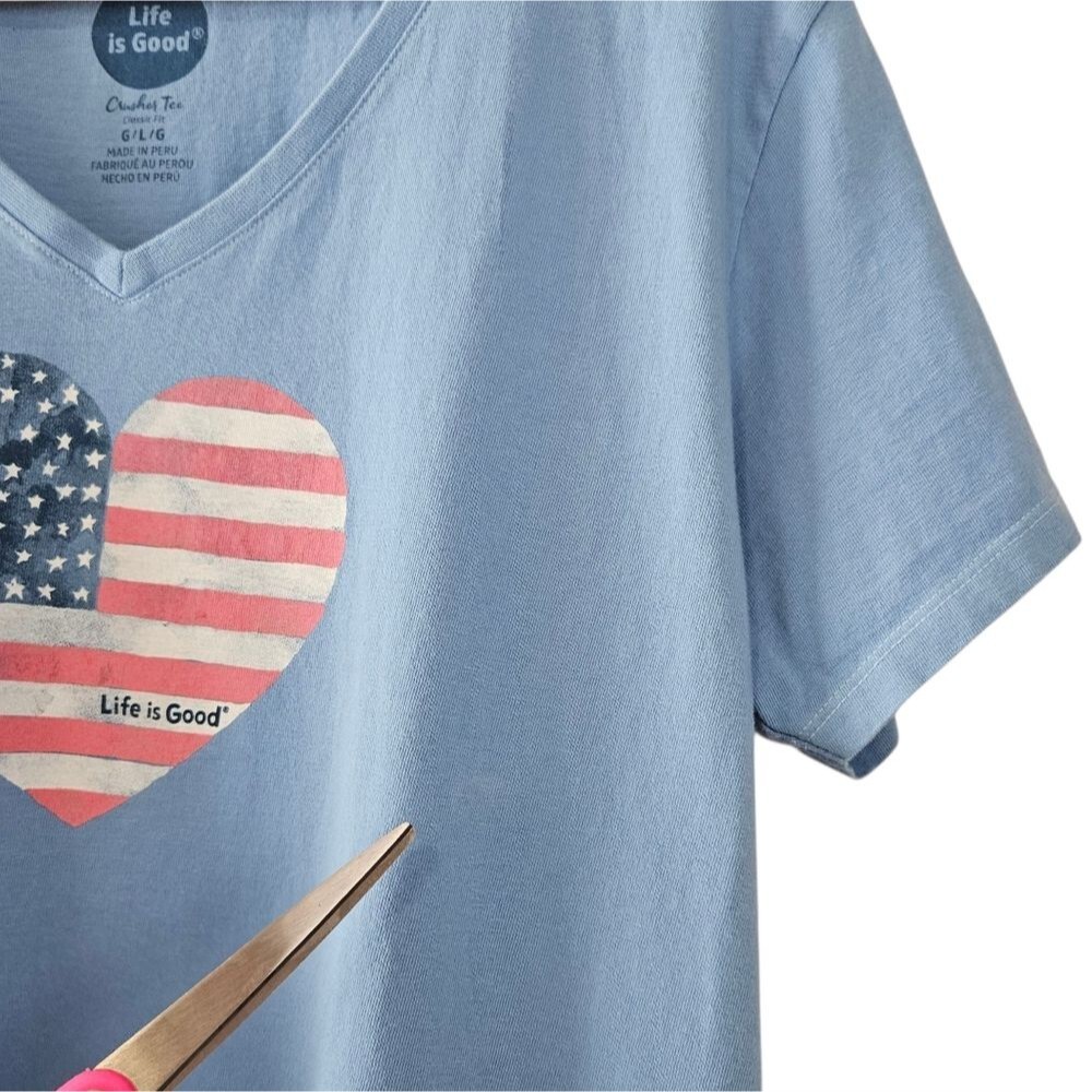 Life Is Good Americana Patriotic 4th Of July Womens Tee Shirt size large - Picture 5 of 6